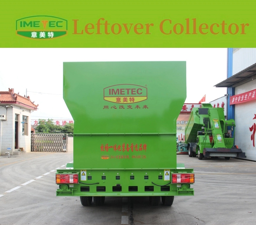 Residue collection machine with spreading