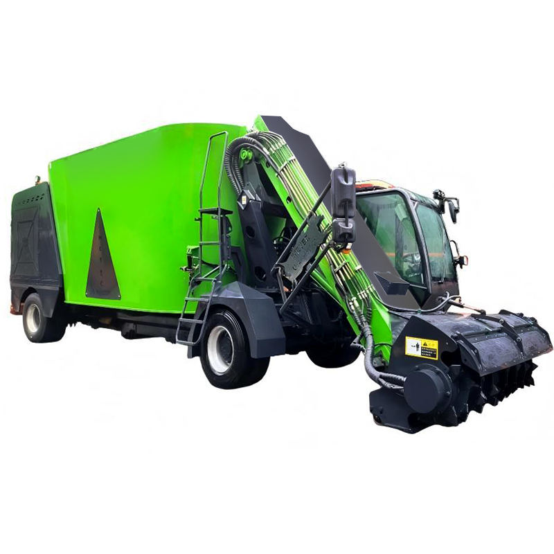 Self-propelled TMR feed mixer-dispenser